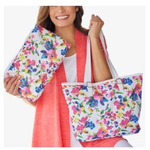 Woman Within 2-Piece Bag & Wristlet Set FLORAL New with Tags
